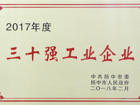 凯时_凯时官网集团晋升2017年度扬中市“三十强”前五位